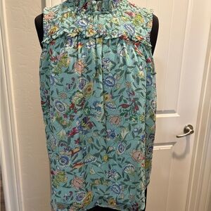 Floral Sleeveless Top - Blue
